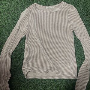 small girls shirt long sleeve brown and white shirt for teens